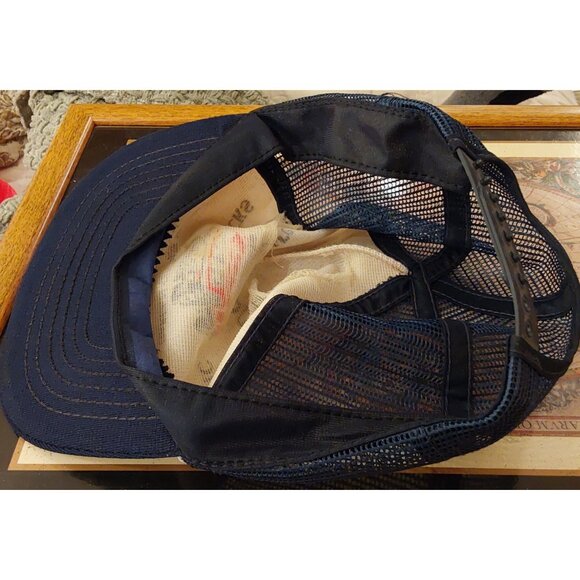 Van Buren GMC Truck Mesh Snapback Hat Navy & Red Logo Retro Style - Picture 6 of 7